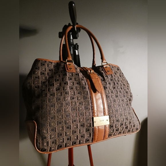 L.A.M.B. Handbags - L.A.M.B Gwen Stefani Brown and Black Patterned travel  Tote Bag